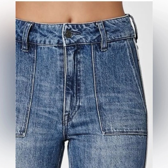 VOLCOM Retro Blue Wide Leg Flare Jeans - Picture 5 of 13